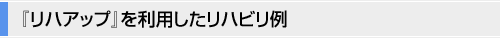 『リハアップ』を利用したリハビリ例